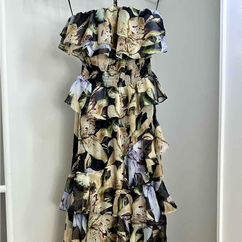 Astr Multicolor Floral Ruffle Maxi Dress - Picture 3 of 11